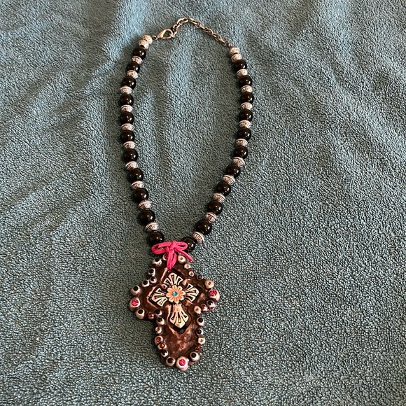 Jewelry - **3/$15** Resin cross beaded necklace